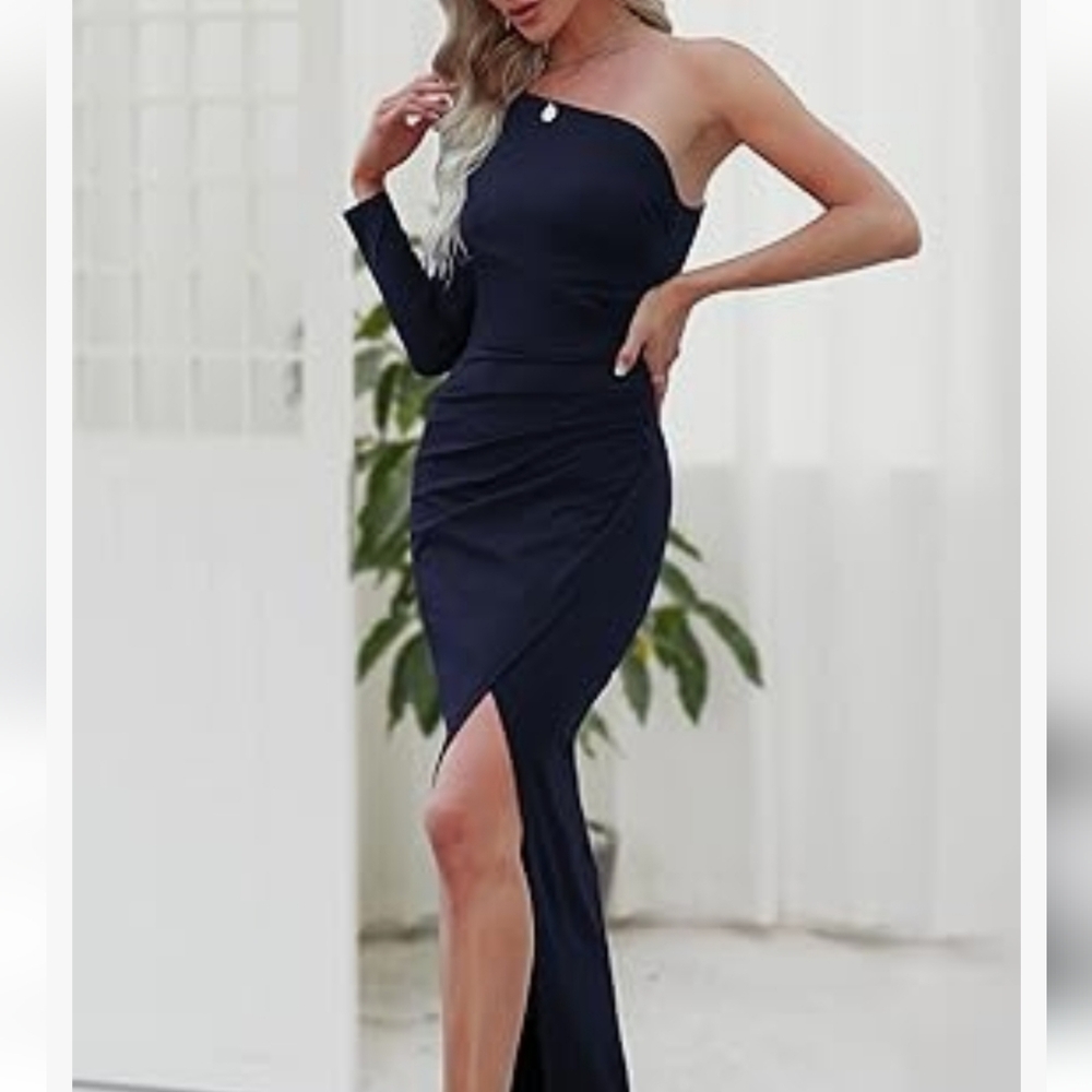 Sarin Mathews One Shoulder Long Sleeve Dress